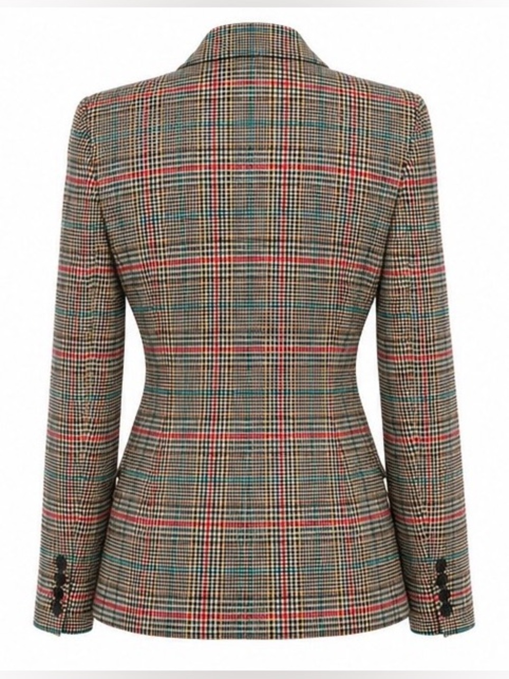SMYTHE Size 8 Plaid One-Button Tailored Blazer Multicolor Check *PRISTINE* - Picture 4 of 5
